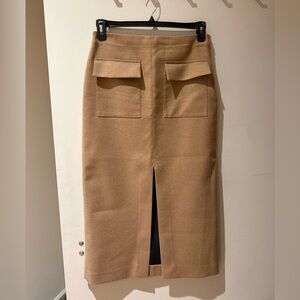Massimo Dutti Camel Pencil Skirt